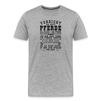 Abstraktes Geometrie Muster für Pferdefreunde - Männer Premium Bio T-Shirt - Grau meliert - Vorne - Damien (186cm)
