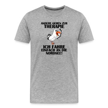 Nordsee Spruch - Männer Premium Bio T-Shirt - Grau meliert - Vorne - Damien (186cm)