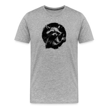 mad raccoon - Men's Premium Organic T-Shirt - heather grey - Front - Damien (186cm)
