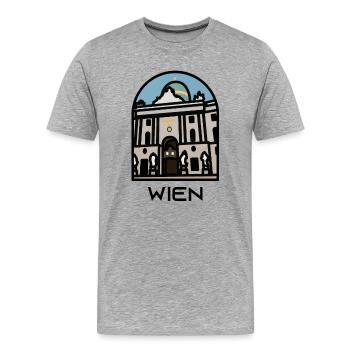Vienna - Hofburg - Men's Premium Organic T-Shirt - heather grey - Front - Damien (186cm)