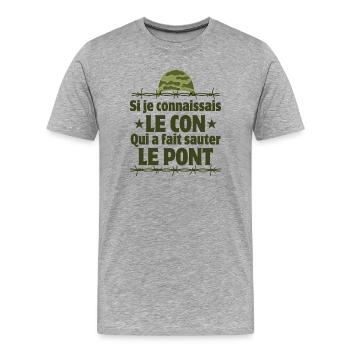 7ème compagnie, septième compagnie, Chaudard - T-shirt bio Premium Homme - gris chiné - Devant - Damien (186cm)