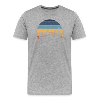 Forêt nature arbre retro - T-shirt bio Premium Homme - gris chiné - Devant - Damien (186cm)