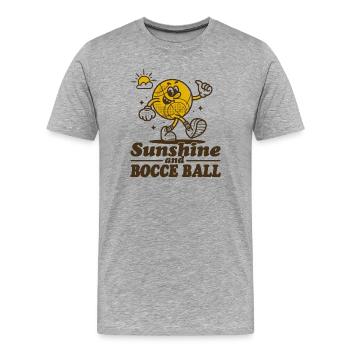 Sunshine And Bocce Ball mit Jack Bocci Game Bocce - Männer Premium Bio T-Shirt - Grau meliert - Vorne - Damien (186cm)