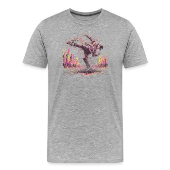 BREAKDANCE - Männer Premium Bio T-Shirt - Grau meliert - Vorne - Damien (186cm)