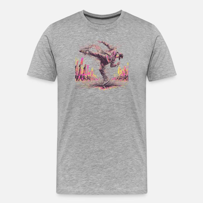 BREAKDANCE - Männer Premium Bio T-Shirt - Grau meliert