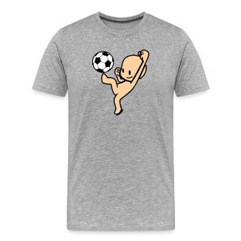 Cartoon Character play foot Ball - Men's Premium Organic T-Shirt - heather grey - Front - Damien (186cm)