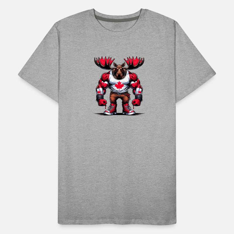 Kanada Elch mit Nationalflagge Männer Premium Bio T-Shirt