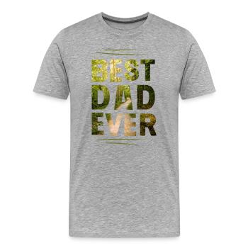 Bester Papa - Männer Premium Bio T-Shirt - Grau meliert - Vorne - Damien (186cm)