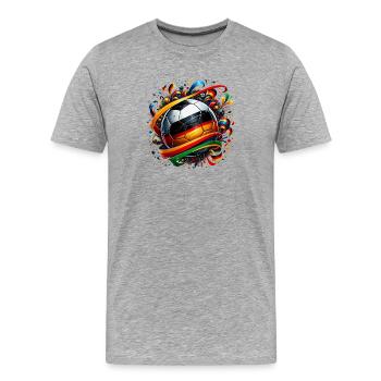 Fussball WM26 Weltmeisterschaft - Männer Premium Bio T-Shirt - Grau meliert - Vorne - Damien (186cm)
