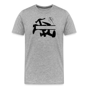 Shoemaker's tool boot - Men's Premium Organic T-Shirt - heather grey - Front - Damien (186cm)