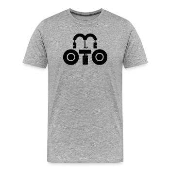 moto, logo moto, fan de moto - T-shirt bio Premium Homme - gris chiné - Devant - Damien (186cm)