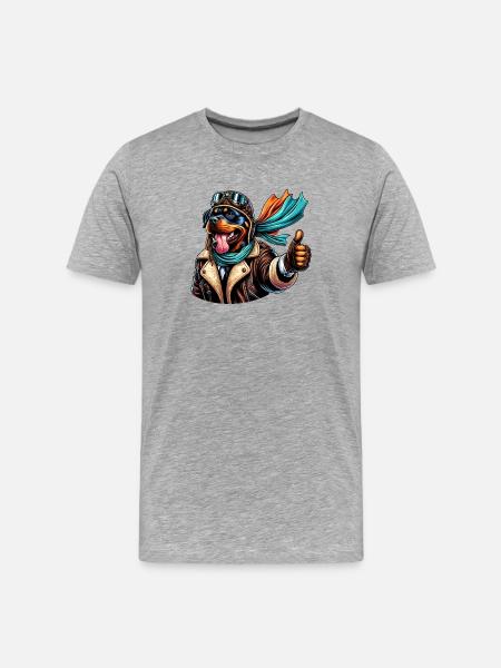 Rottweiler Pilot Design - Men's Premium Organic T-Shirt - heather grey