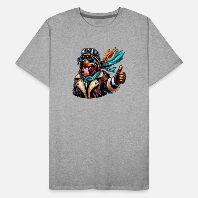 Rottweiler Pilot Design Männer Premium Bio T-Shirt