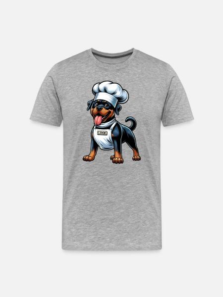 Rottweiler dog chef design - Men's Premium Organic T-Shirt - heather grey