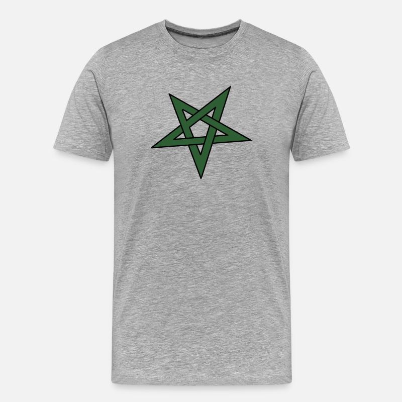 Grüner Sternenknoten - Männer Premium Bio T-Shirt - Grau meliert