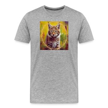 Faune magique - T-shirt bio Premium Homme - gris chiné - Devant - Damien (186cm)