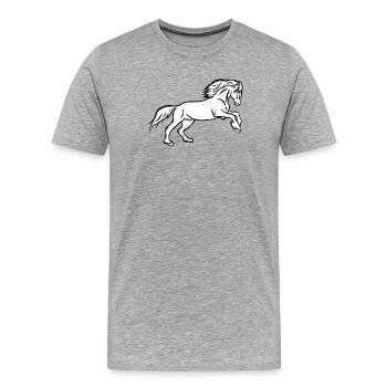 Pferde-Power - Männer Premium Bio T-Shirt - Grau meliert - Vorne - Damien (186cm)