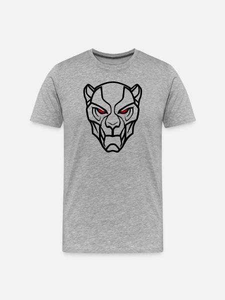 Vector Lion Head Design - Men's Premium Organic T-Shirt - heather grey