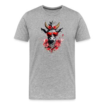 Festayre, Feria und Fun Bull, zum Feiern - Männer Premium Bio T-Shirt - Grau meliert - Vorne - Damien (186cm)