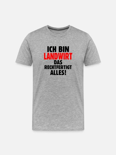 Landwirt Bauer Jungbauer Statement T-Shirt - Männer Premium Bio T-Shirt - Grau meliert