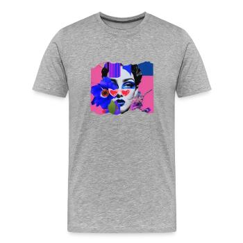 Pop Funky - Men's Premium Organic T-Shirt - heather grey - Front - Damien (186cm)