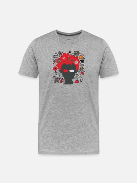 Geek 02 R - Men's Premium Organic T-Shirt - heather grey