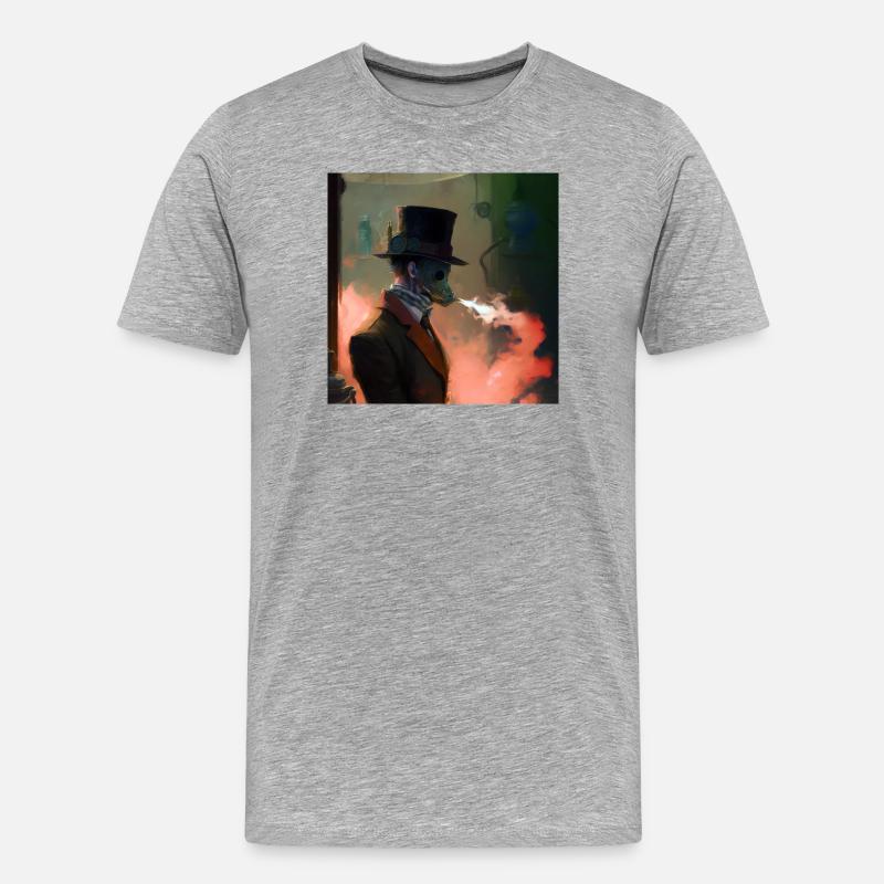 Smoking 01 - Männer Premium Bio T-Shirt - Grau meliert