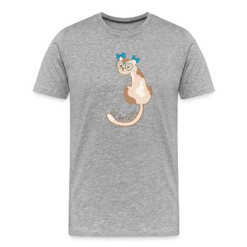 Chat, sois malin - T-shirt bio Premium Homme - gris chiné - Devant - Damien (186cm)