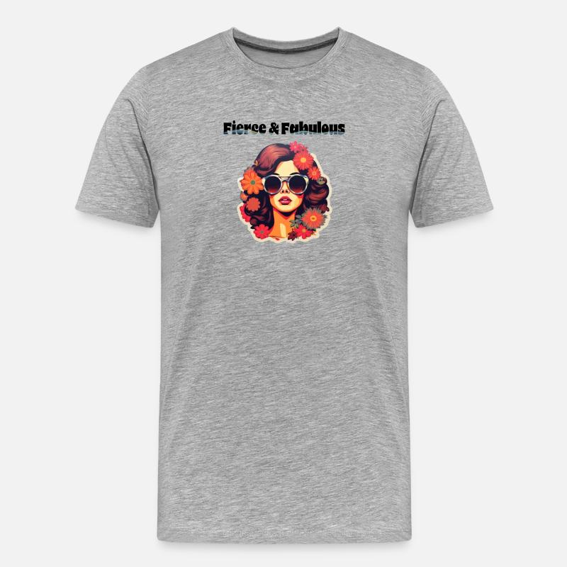 Féroce et fabuleux - T-shirt bio Premium Homme - gris chiné