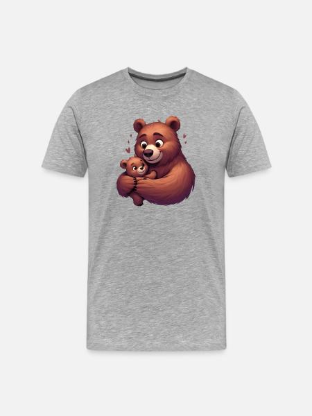 Bear Hug Bliss - Men's Premium Organic T-Shirt - heather grey