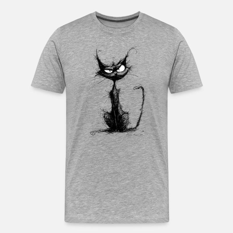 Felix der Gassenkater - Männer Premium Bio T-Shirt - Grau meliert