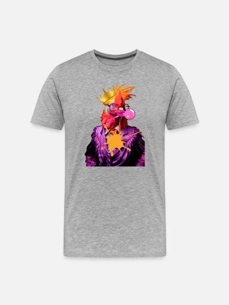 King rooster Pop Star - Men's Premium Organic T-Shirt - heather grey