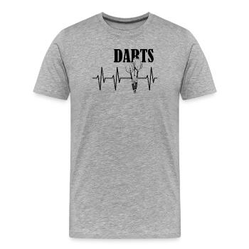 Fléchettes, pouls, battement de coeur, fléchette, symbole, flèches, flèche - T-shirt bio Premium Homme - gris chiné - Devant - Damien (186cm)