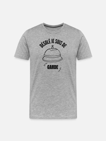 Désolé je suis de garde - T-shirt bio Premium Homme - gris chiné