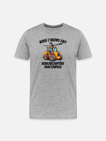 chantier, travaux, chef de chantier - T-shirt bio Premium Homme - gris chiné