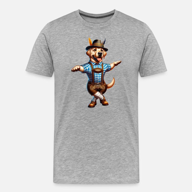 Labrador Retriever Hund Bayern - Männer Premium Bio T-Shirt - Grau meliert