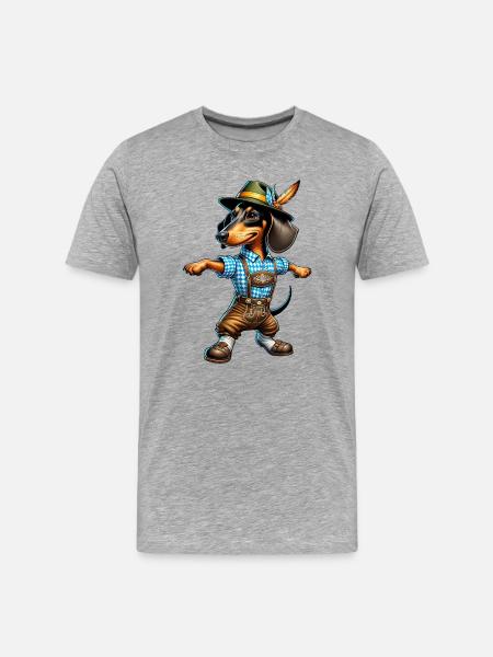 Teckel Bayern - T-shirt bio Premium Homme - gris chiné