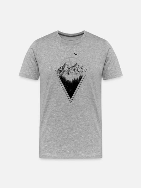 Weathered Compass Grunge Map - Men's Premium Organic T-Shirt - heather grey