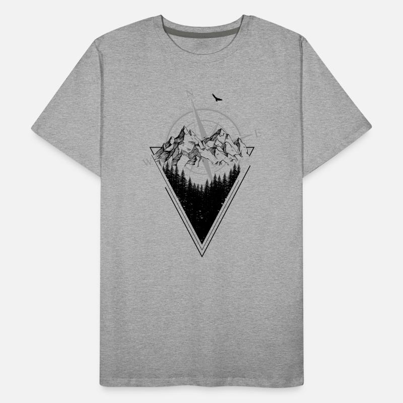 Verwitterte Kompass Grunge Karte Männer Premium Bio T-Shirt
