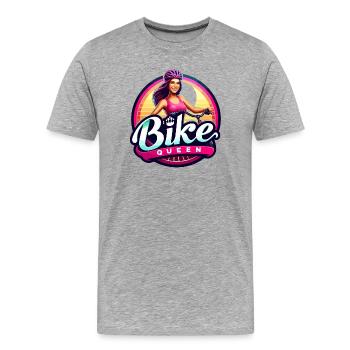 Bike Queen Empowerment Design - Men's Premium Organic T-Shirt - heather grey - Front - Damien (186cm)
