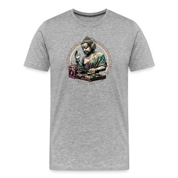 DJ Buddha - let that shit go - Men's Premium Organic T-Shirt - heather grey - Front - Damien (186cm)