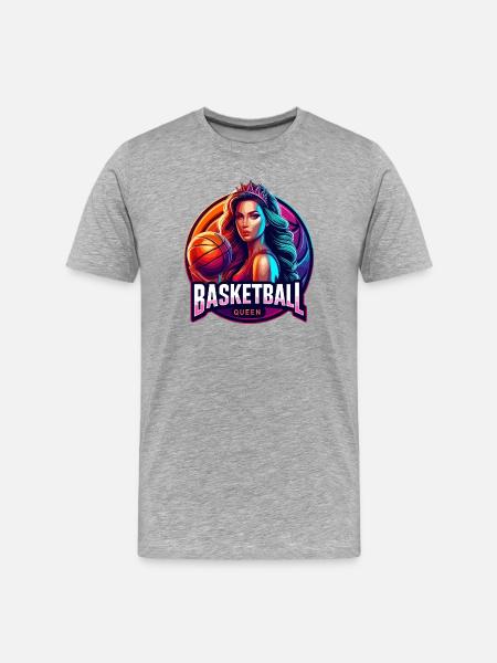 Basketball Queen Illustration - Men's Premium Organic T-Shirt - heather grey