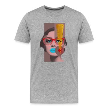 Golden inspirational mood - Men's Premium Organic T-Shirt - heather grey - Front - Damien (186cm)