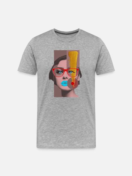 Golden inspirational mood - Men's Premium Organic T-Shirt - heather grey