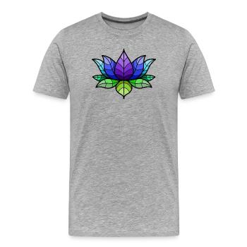 Mohawk Lotus Blumen Motiv - Männer Premium Bio T-Shirt - Grau meliert - Vorne - Damien (186cm)