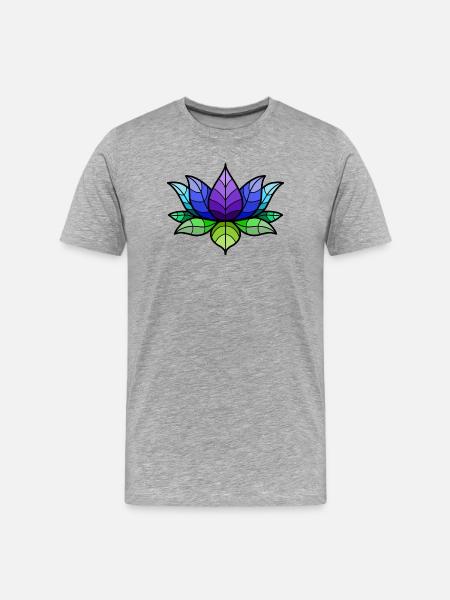 Mohawk Lotus Floral Motif - Men's Premium Organic T-Shirt - heather grey