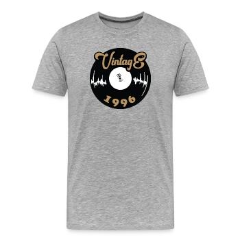 Vintage 1996 - Men's Premium Organic T-Shirt - heather grey - Front - Damien (186cm)