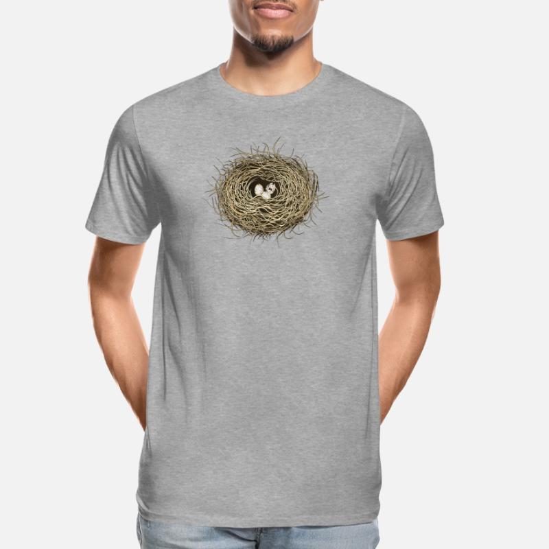 Vogelnest oder Osternest mit drei Vogel Eier Männer Premium Bio T-Shirt