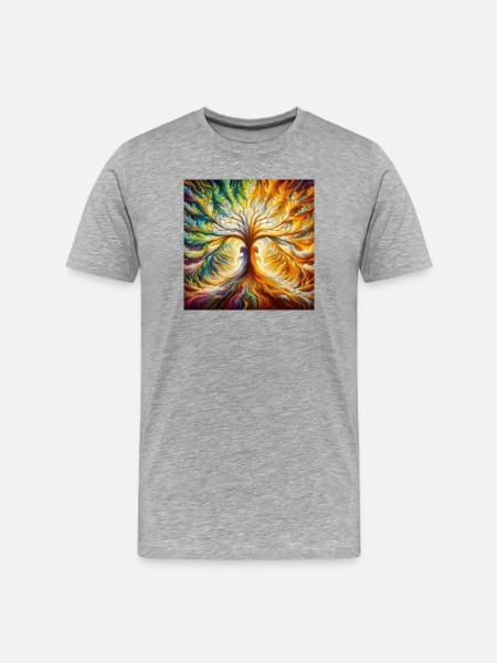 Herzbaum - Männer Premium Bio T-Shirt - Grau meliert
