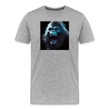 Gorilla 06 - Männer Premium Bio T-Shirt - Grau meliert - Vorne - Damien (186cm)